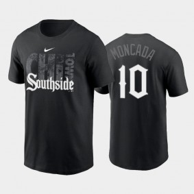 White Sox Black 2021 City Connect #10 Yoan Moncada Black Graphic T-Shirt