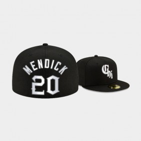 2021 City Connect White Sox Black 59FIFTY Fitted Hat Men's #20 Danny Mendick