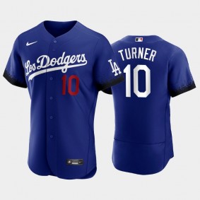 2021 City Connect Dodgers #10 Justin Turner Royal Jersey