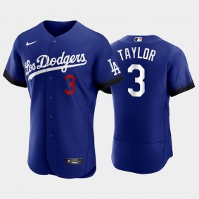 2021 City Connect Dodgers #3 Chris Taylor Royal Jersey