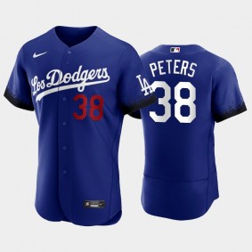 2021 City Connect Dodgers #38 D.J. Peters Royal Jersey