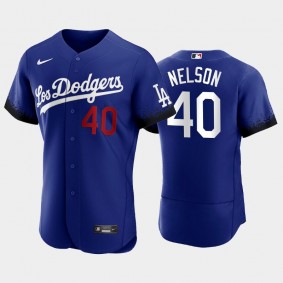 2021 City Connect Dodgers #40 Jimmy Nelson Royal Jersey