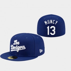 2021 City Connect Dodgers #13 Max Muncy 59FIFTY Fitted Hat Royal