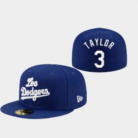 2021 City Connect Dodgers #3 Chris Taylor 59FIFTY Fitted Hat Royal