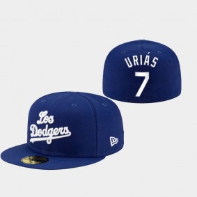 2021 City Connect Dodgers #7 Julio Urias 59FIFTY Fitted Hat Royal