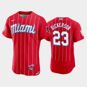 2021 City Connect Authentic Red Marlins #23 Corey Dickerson Jersey