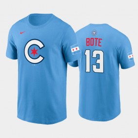 2021 City Connect Cubs #13 David Bote Graphic Light Blue T-Shirt