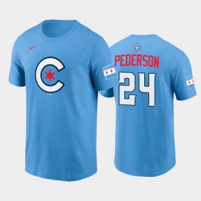 2021 City Connect Cubs #24 Joc Pederson Graphic Light Blue T-Shirt