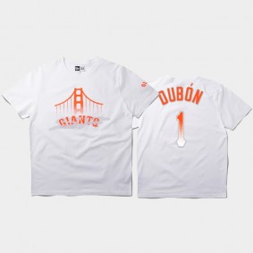 2021 City Connect San Francisco Giants #1 Mauricio Dubon White Youth T-Shirt