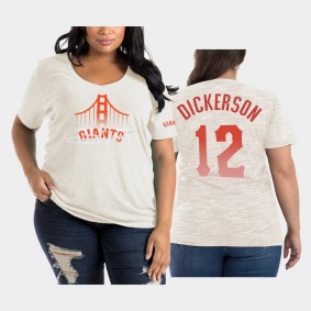 2021 City Connect San Francisco Giants #12 Alex Dickerson Plus Size Tri-Blend White T-Shirt