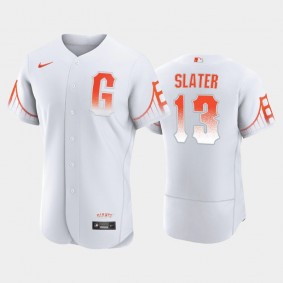 2021 City Connect San Francisco Giants #13 Austin Slater Authentic White Men's Jersey