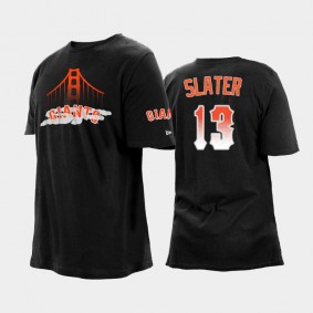 Black 2021 City Connect Giants #13 Austin Slater Big & Tall T-Shirt