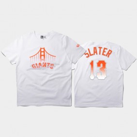 2021 City Connect San Francisco Giants #13 Austin Slater White Youth T-Shirt