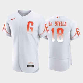 2021 City Connect San Francisco Giants #18 Tommy La Stella Authentic White Men's Jersey