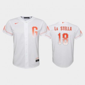 2021 City Connect San Francisco Giants #18 Tommy La Stella Replica White Youth Jersey