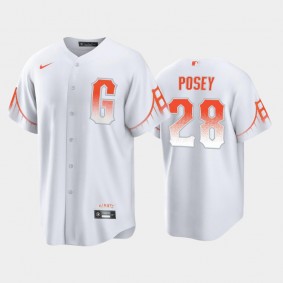 2021 City Connect San Francisco Giants #28 Buster Posey Replica White Jersey