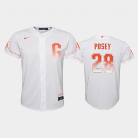 2021 City Connect San Francisco Giants #28 Buster Posey Replica White Youth Jersey