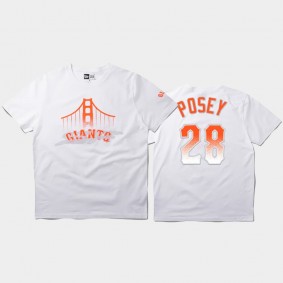 2021 City Connect San Francisco Giants #28 Buster Posey White Youth T-Shirt