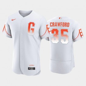 2021 City Connect San Francisco Giants #35 Brandon Crawford Authentic White Men's Jersey