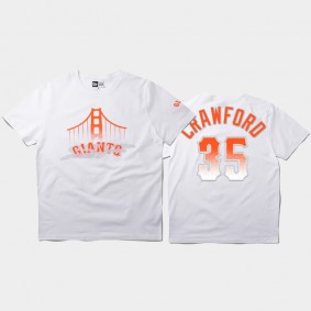 2021 City Connect San Francisco Giants #35 Brandon Crawford White Youth T-Shirt