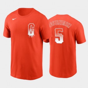 2021 City Connect San Francisco Giants #5 Mike Yastrzemski Name & Number Orange T-Shirt