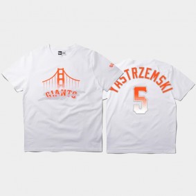 2021 City Connect San Francisco Giants #5 Mike Yastrzemski White Youth T-Shirt