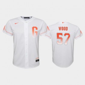 2021 City Connect San Francisco Giants #57 Alex Wood Replica White Youth Jersey