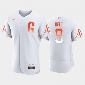 2021 City Connect San Francisco Giants #9 Brandon Belt Authentic White Men's Jersey