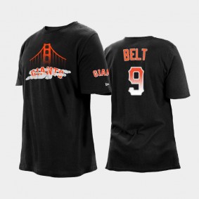 Black 2021 City Connect Giants #9 Brandon Belt Big & Tall T-Shirt