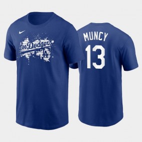 2021 City Connect Dodgers #13 Max Muncy Graphic T-Shirt Royal