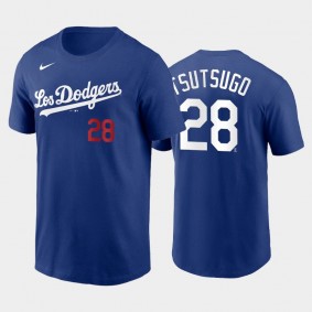 2021 City Connect Dodgers #28 Yoshi Tsutsugo Name & Number T-Shirt Royal