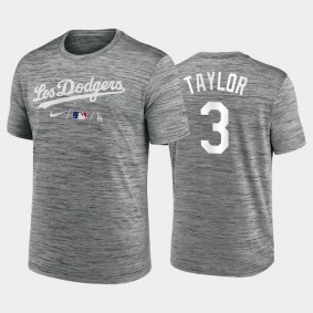 2021 City Connect Dodgers #3 Chris Taylor Practice T-Shirt Anthracite