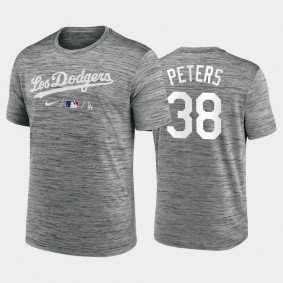 2021 City Connect Dodgers #38 D.J. Peters Practice T-Shirt Anthracite