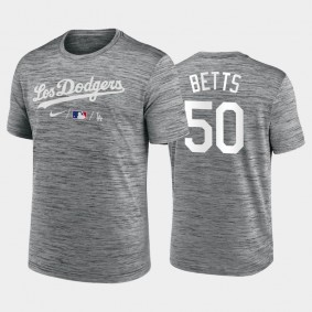 2021 City Connect Dodgers #50 Mookie Betts Practice T-Shirt Anthracite