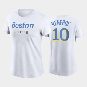 2021 City Connect Boston Red Sox #10 Hunter Renfroe Wordmark White T-Shirt