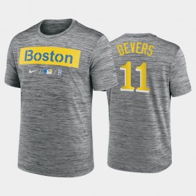 2021 City Connect Boston Red Sox #11 Rafael Devers Baseball Anthracite T-Shirt