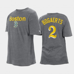 2021 City Connect Boston Red Sox #2 Xander Bogaerts Big & Tall Heathered Gray T-Shirt