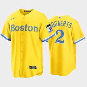 2021 City Connect Boston Red Sox #2 Xander Bogaerts Replica Gold Men's Jersey