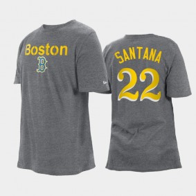 2021 City Connect Boston Red Sox #22 Danny Santana Big & Tall Heathered Gray T-Shirt