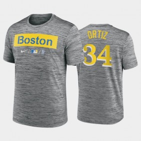 2021 City Connect Boston Red Sox #34 David Ortiz Baseball Anthracite T-Shirt