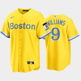 2021 City Connect Boston Red Sox #9 Ted Williams Replica Gold Men's Jersey