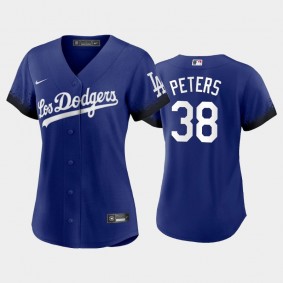 2021 City Connect Dodgers #38 D.J. Peters Royal Women's Replica Jersey