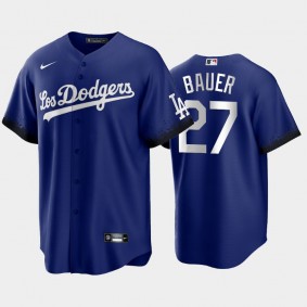 2021 City Connect Dodgers #27 Trevor Bauer Replica Jersey Royal