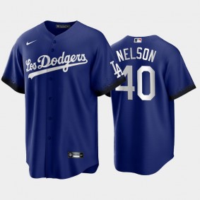 2021 City Connect Dodgers #40 Jimmy Nelson Replica Jersey Royal