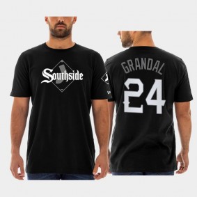 2021 City Connect Chicago White Sox #24 Yasmani Grandal Big & Tall Black T-Shirt