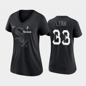 2021 City Connect White Sox #33 Lance Lynn Tri-Blend Black T-Shirt