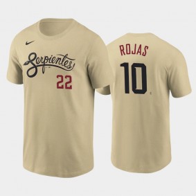 2021 City Connect Diamondbacks #10 Josh Rojas Wordmark Tan T-Shirt