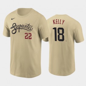 2021 City Connect Diamondbacks #18 Carson Kelly Wordmark Tan T-Shirt