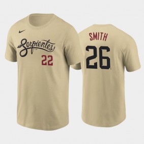 2021 City Connect Diamondbacks #26 Pavin Smith Wordmark Tan T-Shirt