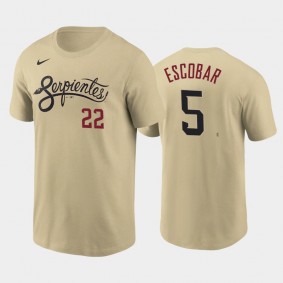 2021 City Connect Diamondbacks #5 Eduardo Escobar Wordmark Tan T-Shirt